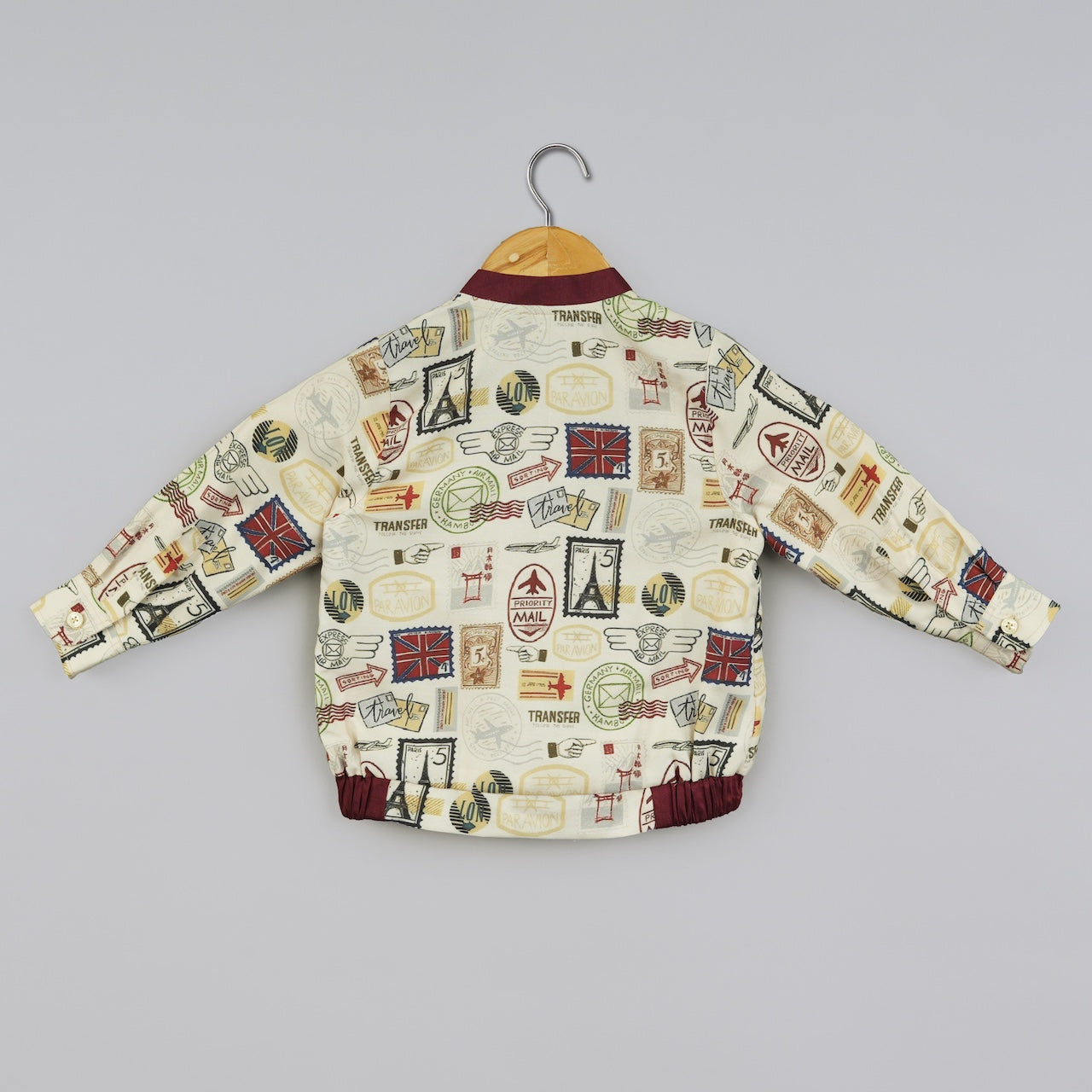 Stamps Printed Bomber Jacket Unisex