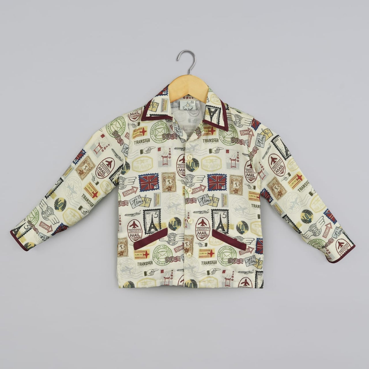 Stamps Printed Shacket Unisex