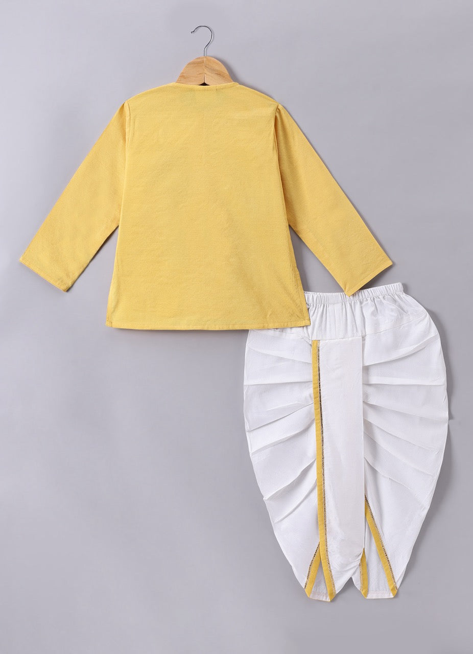 Krishna Printed With Kurta With Dhoti Set