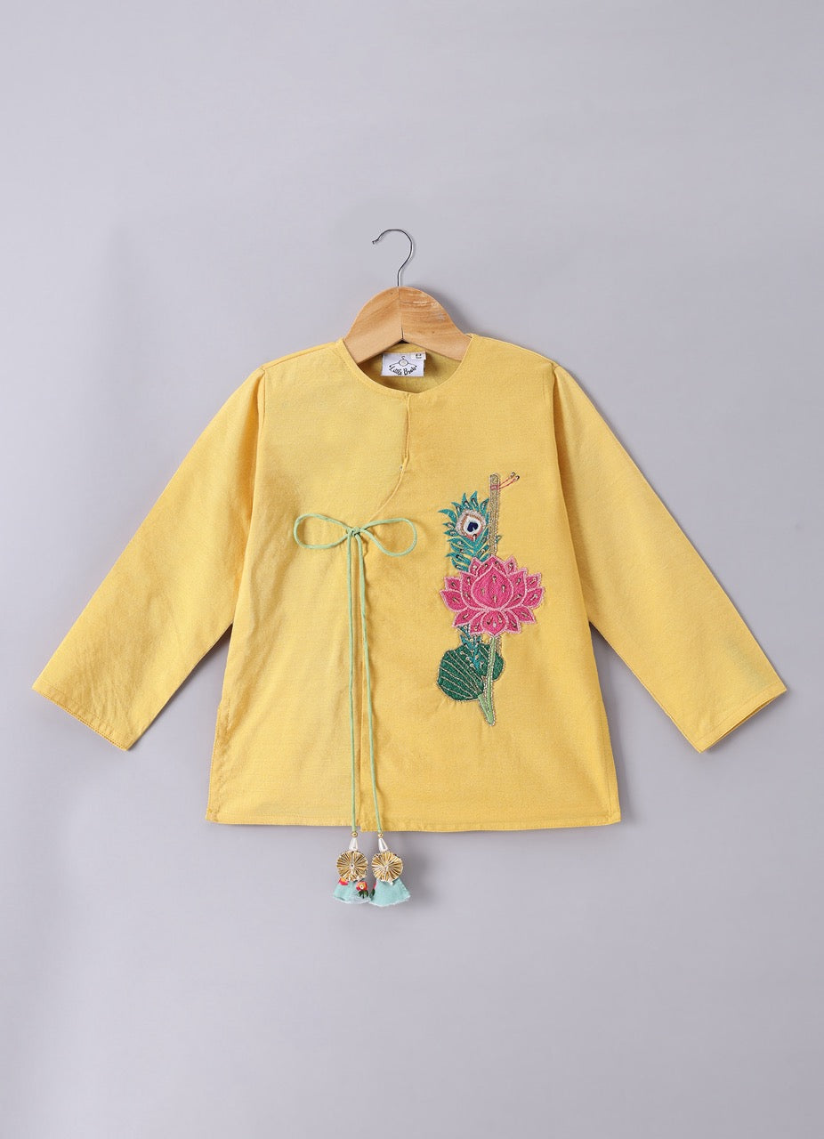 Krishna Printed With Kurta With Dhoti Set