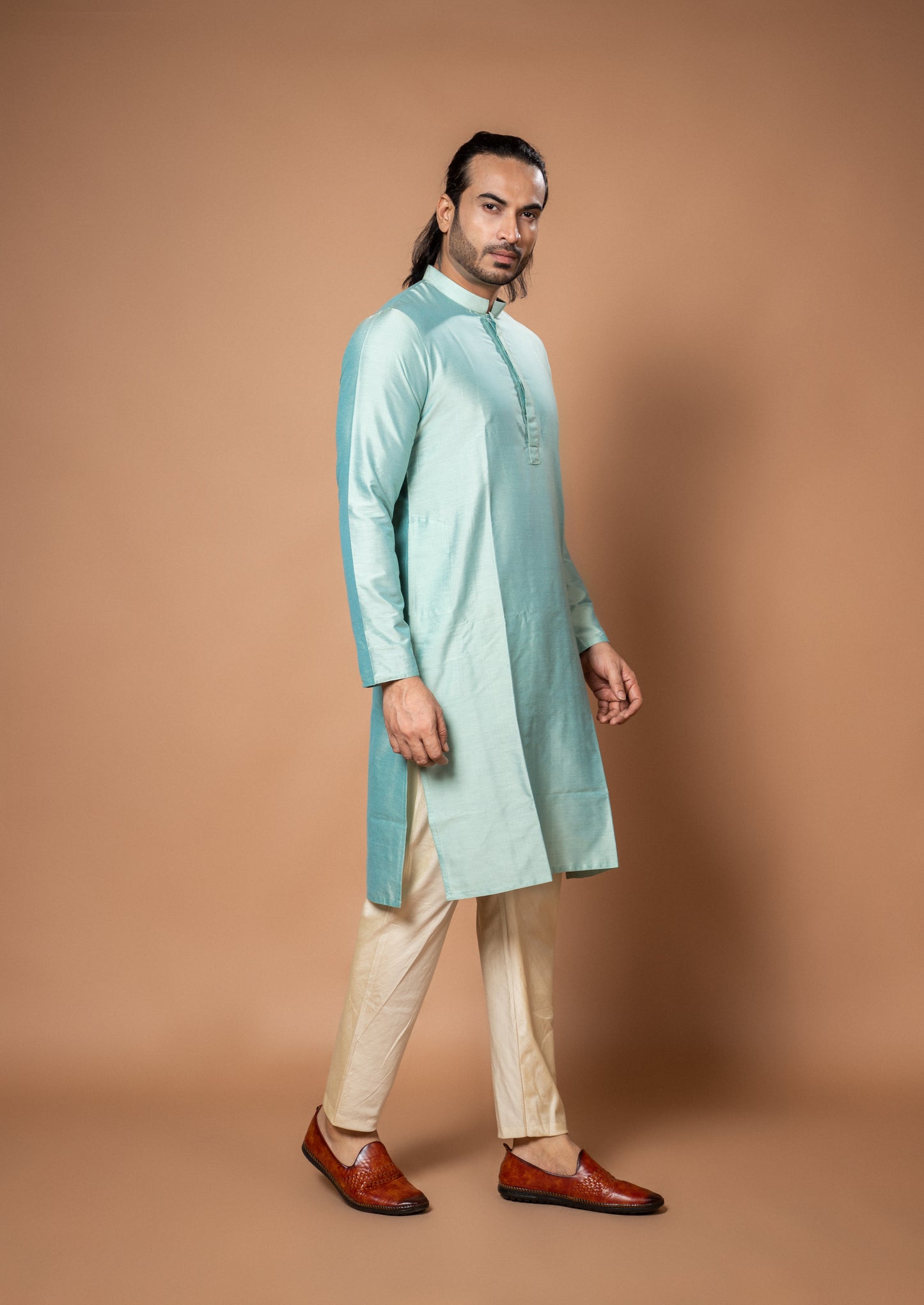 Aqua Blue Kurta Pajamna Set