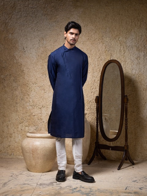 Navy Blue Kurta And Pajama Set