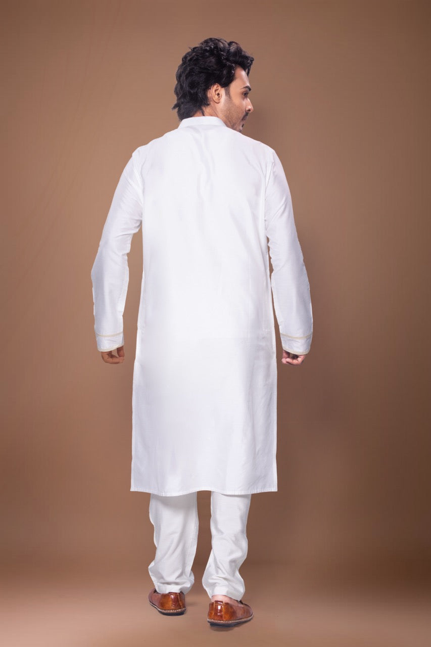 Desert Lines Stylish Kurta With Pajama Set - Off White