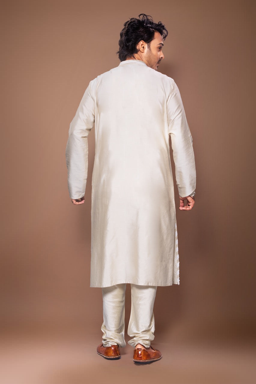 Applique And Stichline Kurta With Pajama Set - Beidge
