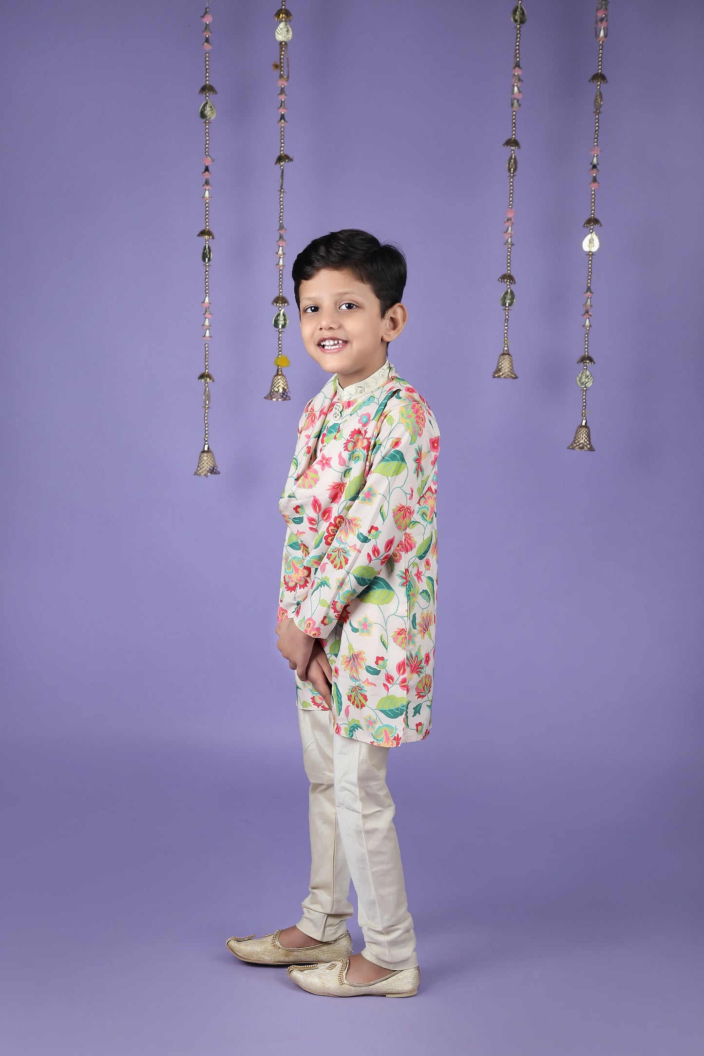 Cowl Neck Floral Printed Kurta Set