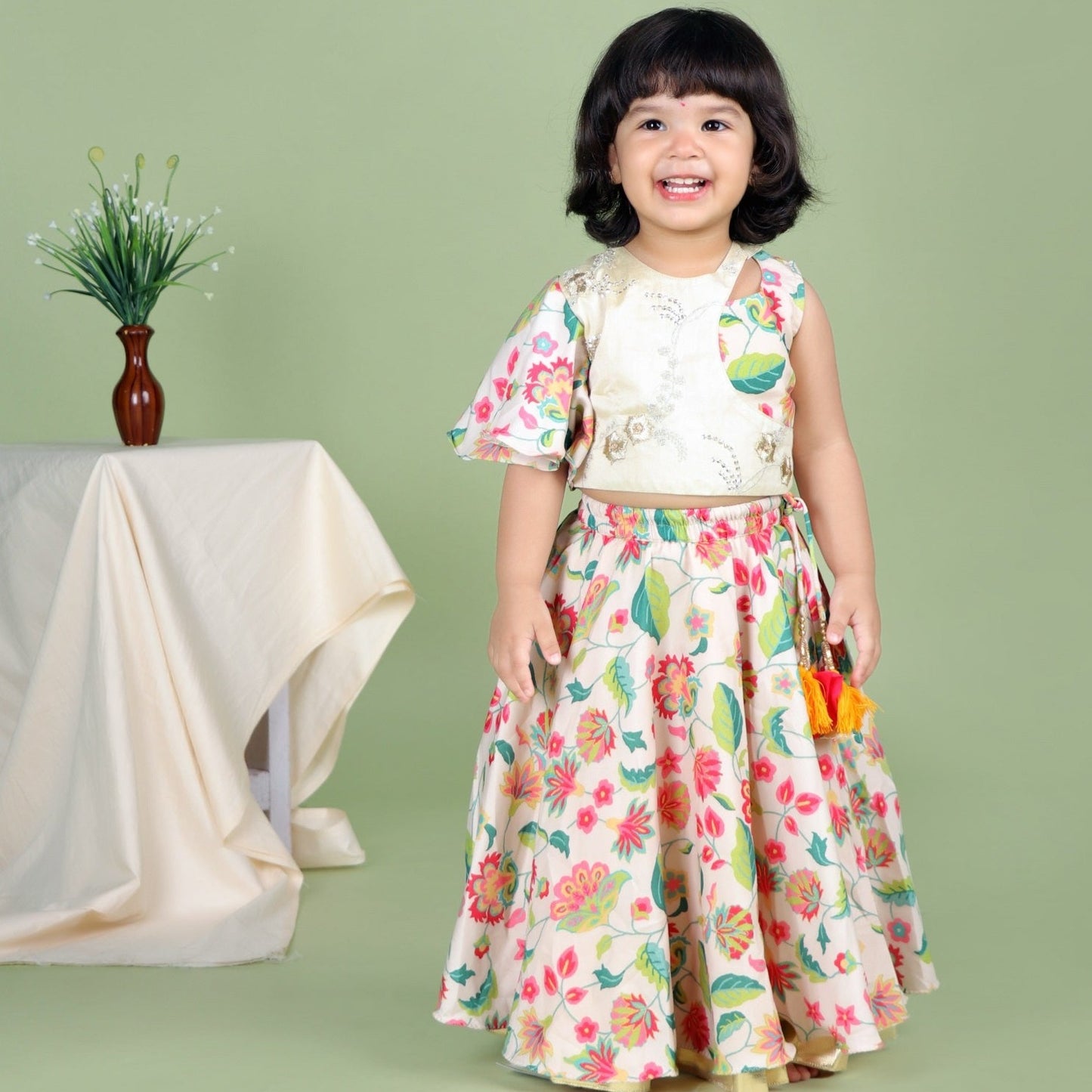 Floral Printed Ghagara With Stylish Blouse