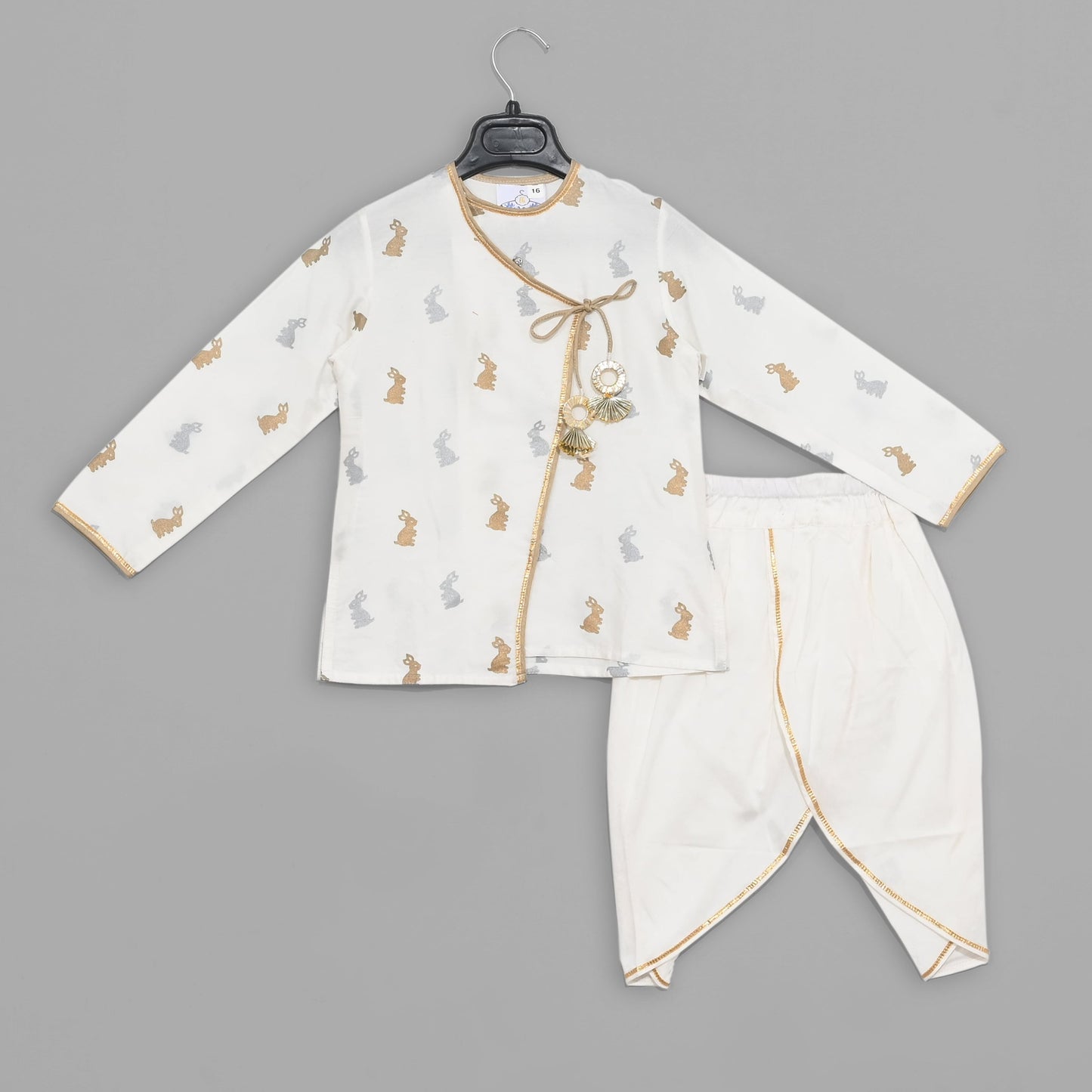 White/Bunny Print Dhoon Set Boy