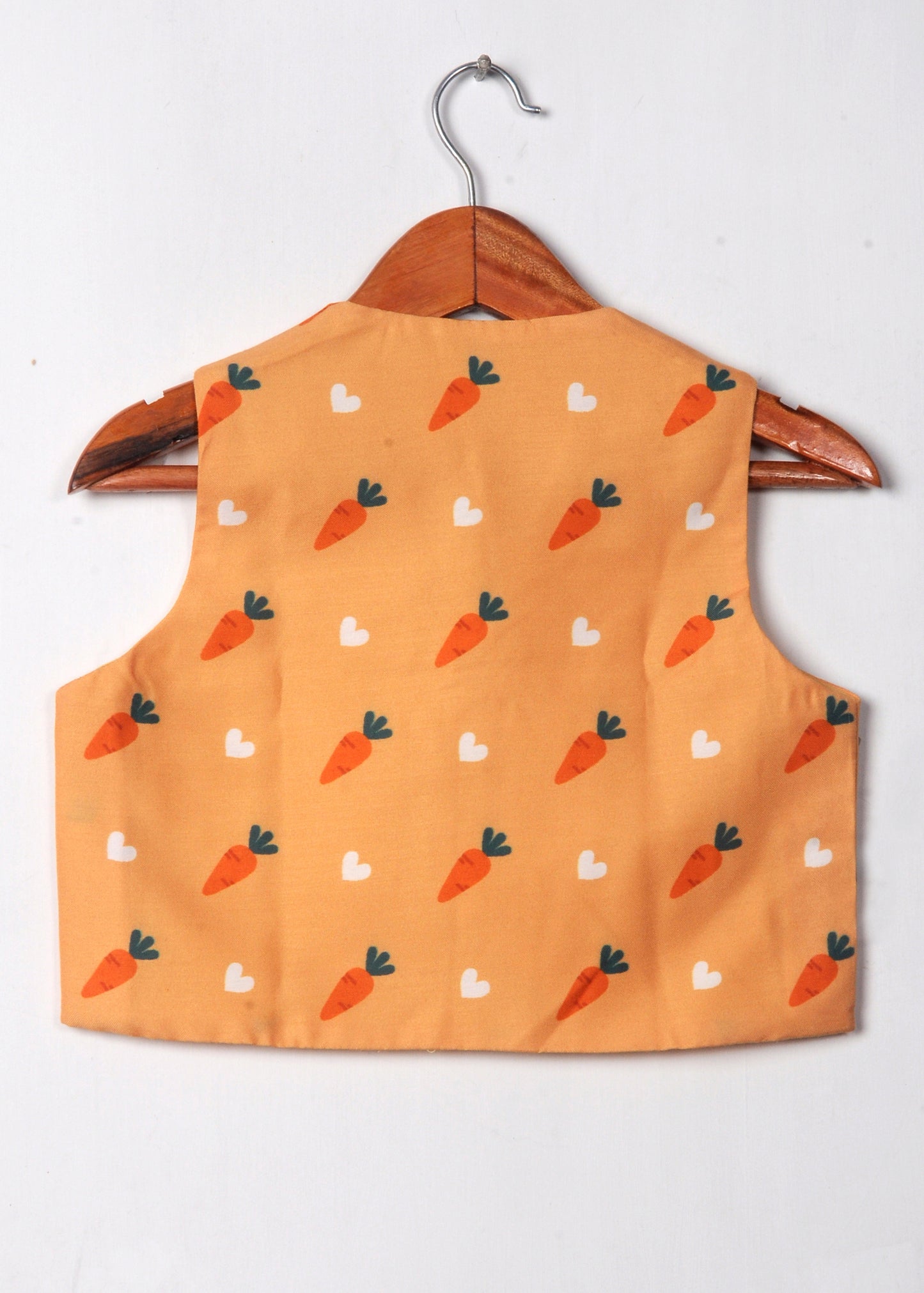 Orange Carrot Printed Waist Coat