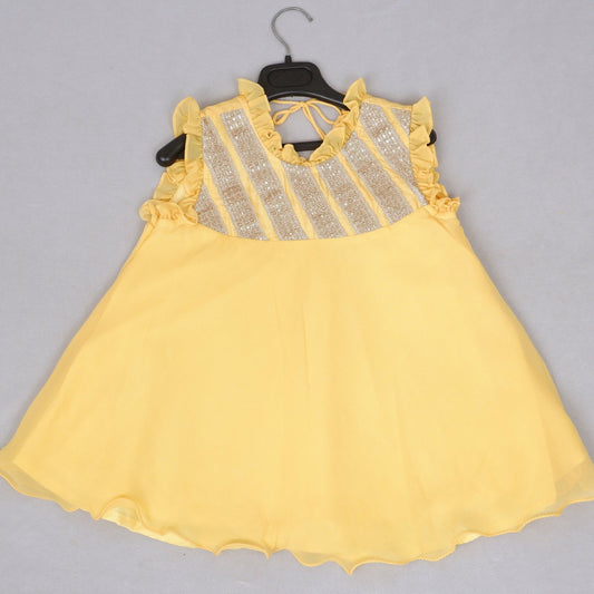 Yellow Yoke Lace Dress