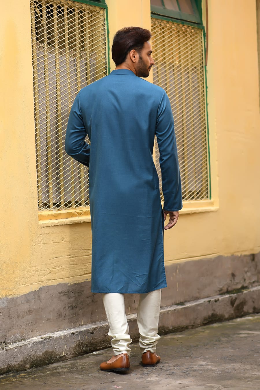 Blue Goggles Embroidery With Pintux Kurta Set